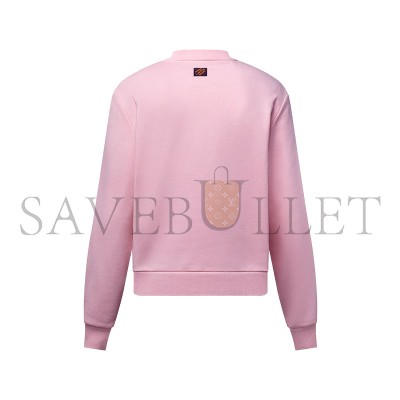 LOUIS VUITTON EMBROIDERED COTTON ROUND NECK TOP 1AHEFK